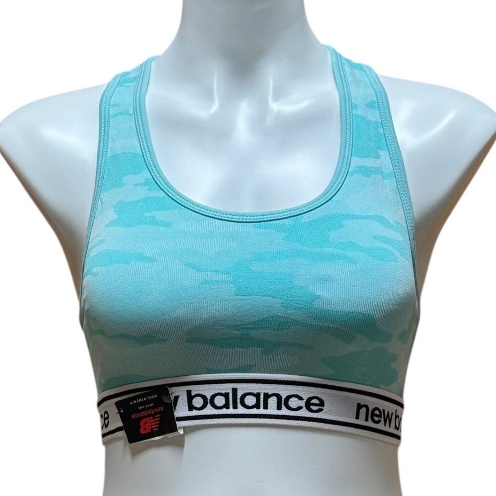 NB New Balance Medium Support Racerback Sports Bra Aquamarius Medium